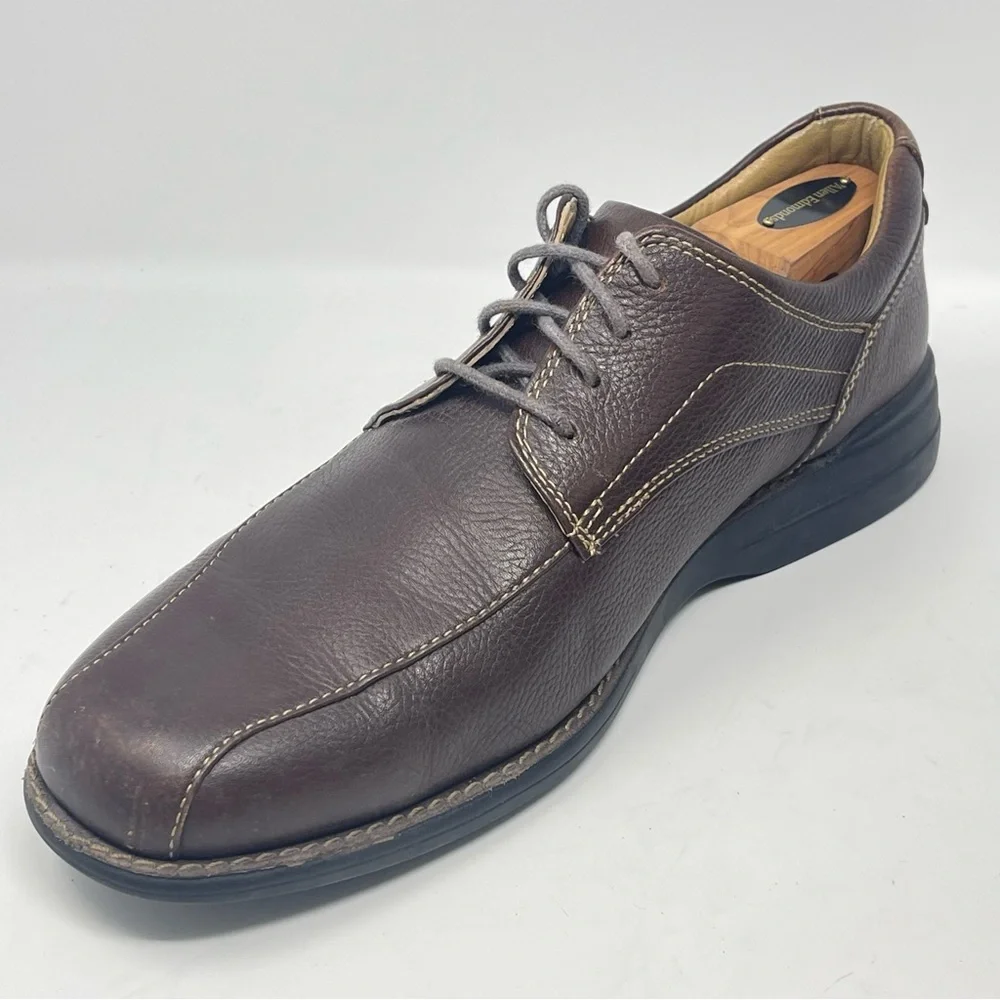 Johnston & Murphy Hunley Shoes Mens 11.5 M Brown Leather Stitched Casual Lace Up